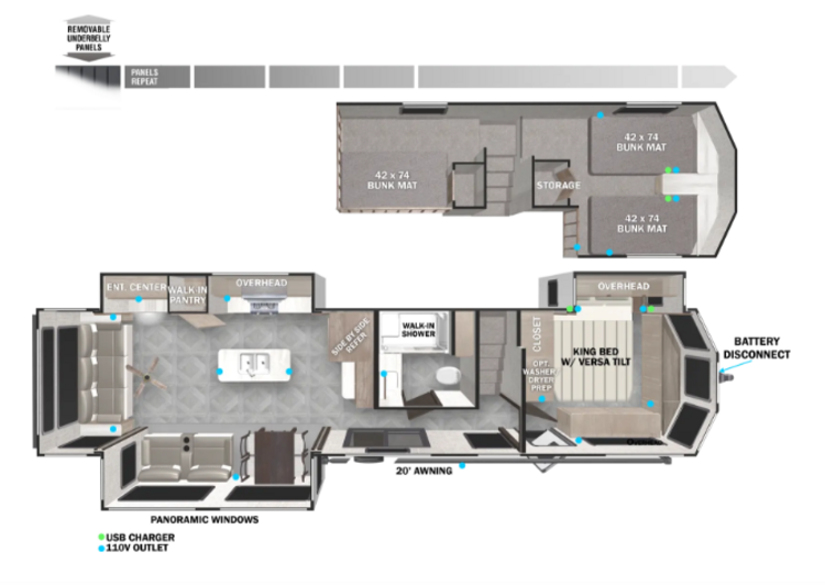 2025 FOREST RIVER WILDWOOD GRAND LODGE 42DL